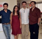 Rajkumar Hirani with the partners of Orbis at the Opening of a boutique sound studio, Orbis on 19th May 2012.jpg